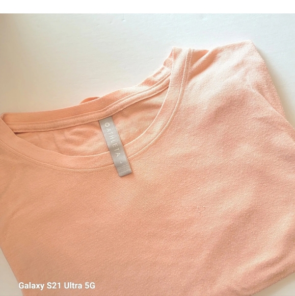 Athleta Pink Tank Top Open Twist Sides Pullover High Low Cropped Size L - Picture 3 of 6